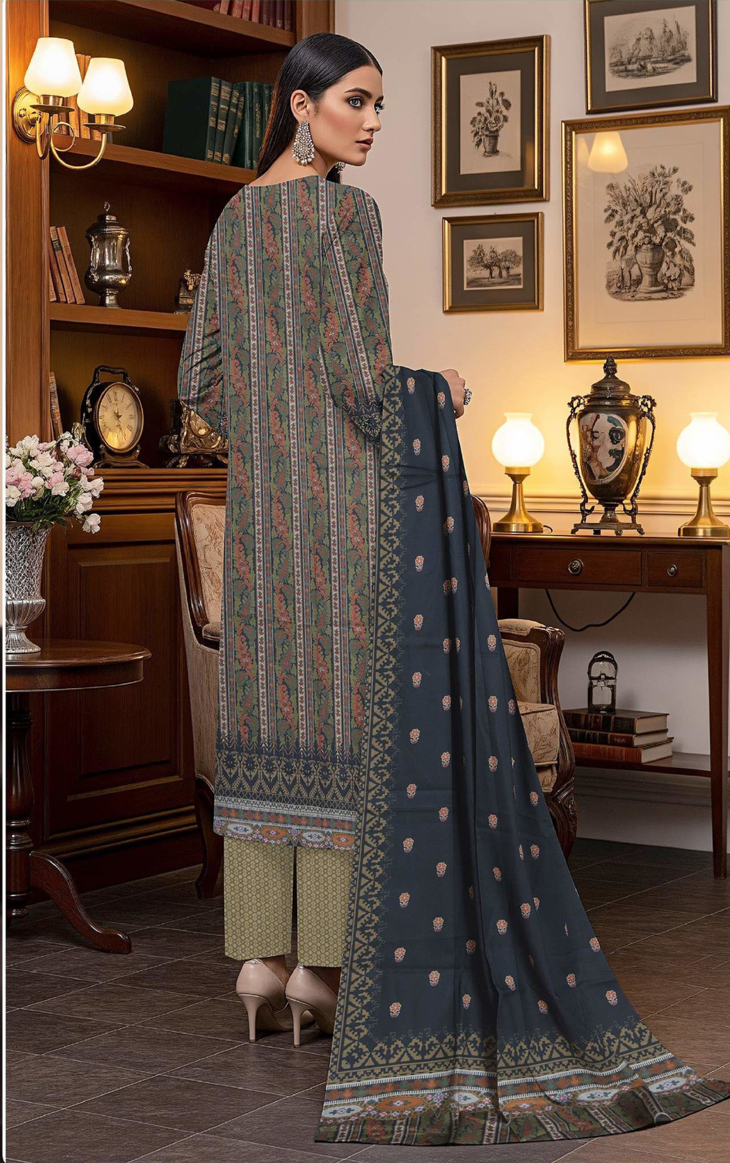 Khaddar by Naubahar - Printed Khaddar Suit Unstitched 3 Piece - KHD - 05