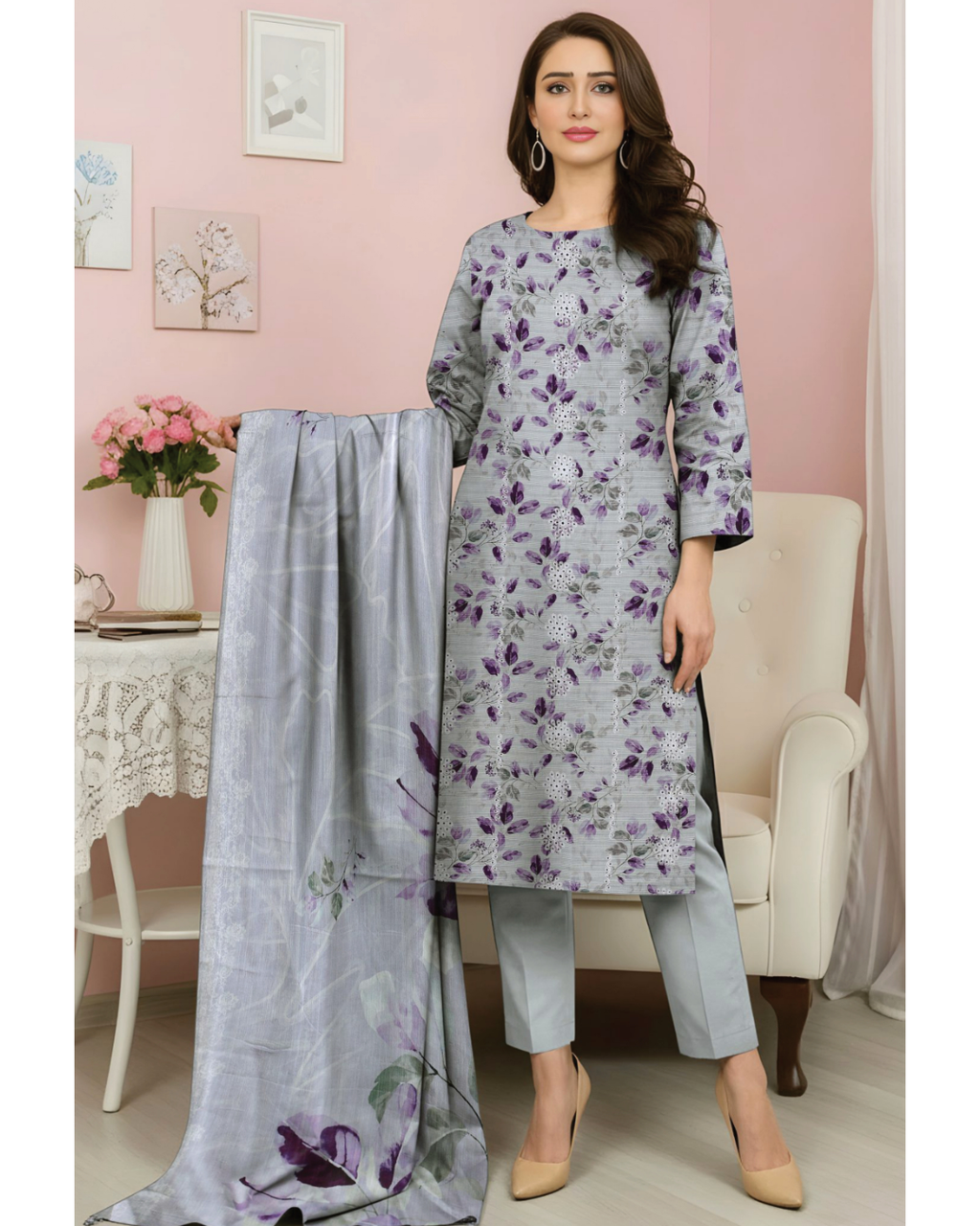 Lotus by Naubahar – Embroidered Lawn Unstitched 3 Piece Suit  - LTS - 05
