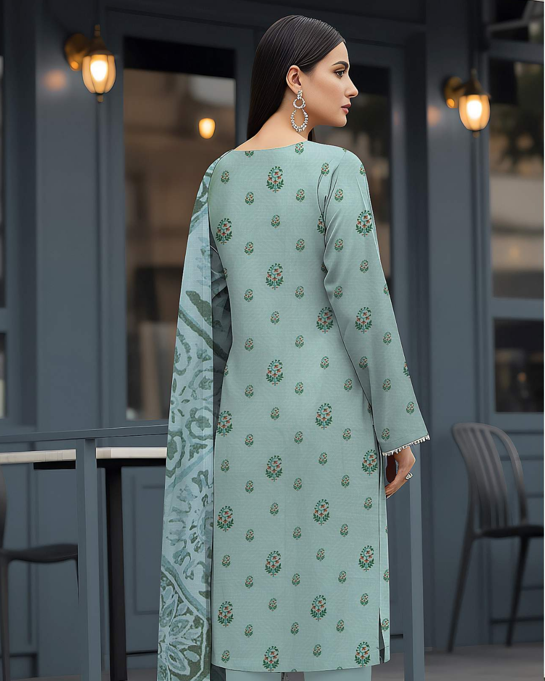 Orient by Naubahar – Digital Printed Lawn with Embroidered Dupatta Unstitched 3 Piece Suit - ORN - 4