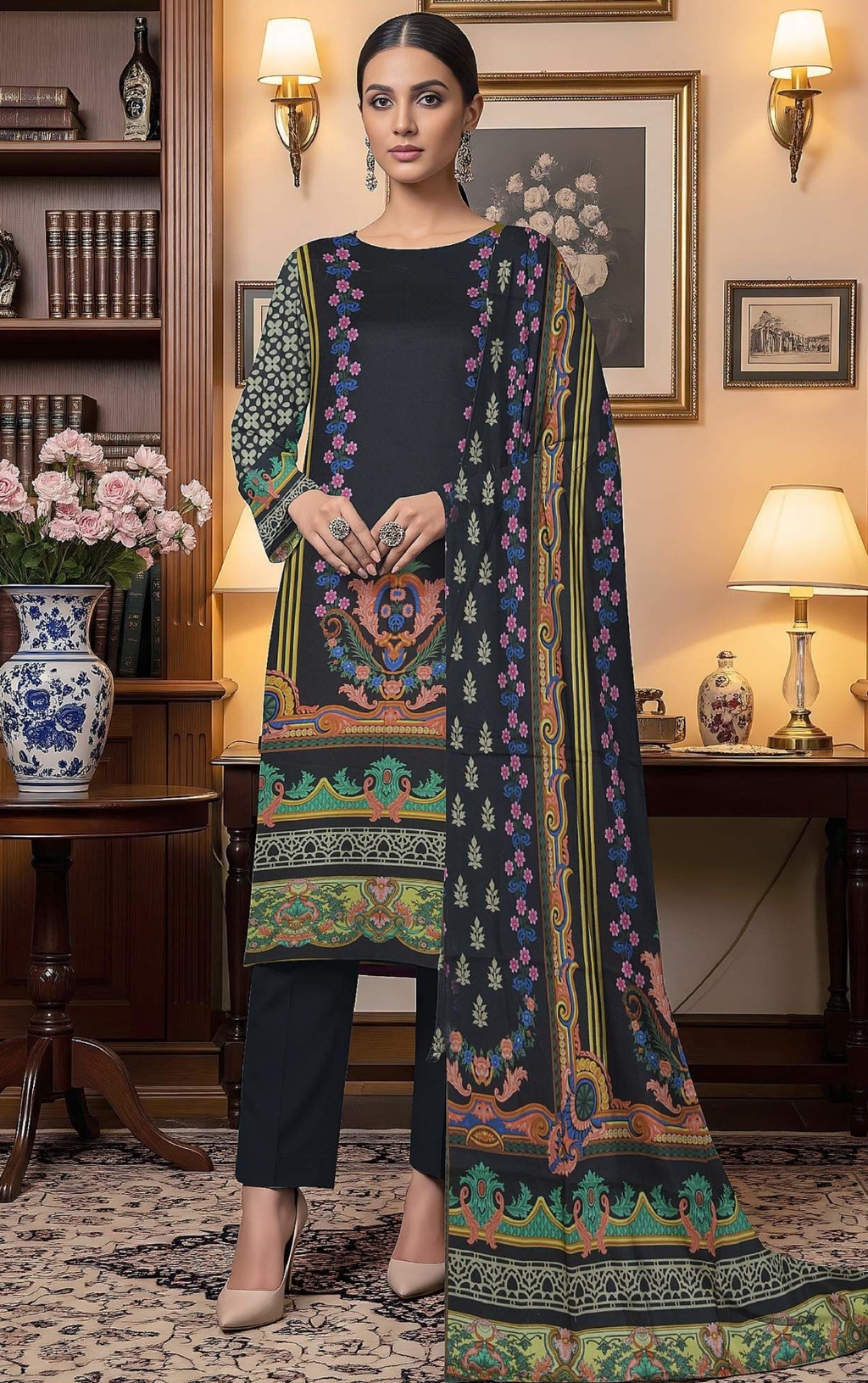 Khaddar by Naubahar - Printed Khaddar Suit Unstitched 3 Piece - KHD - 03