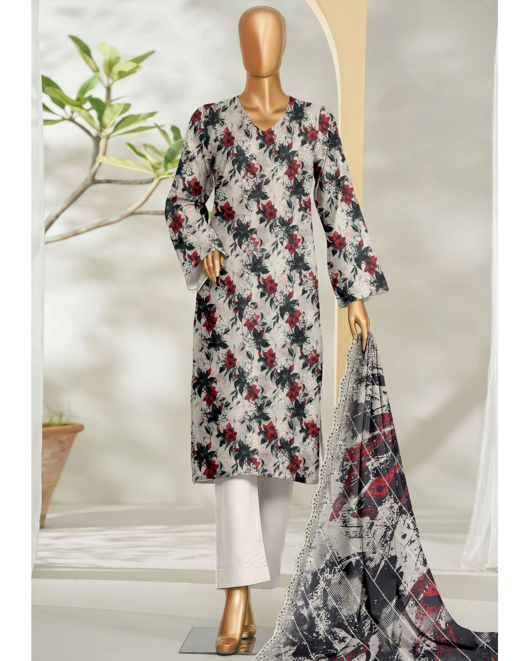 Tulib by Naubahar – Embroidered Lawn Unstitched 3 Piece Suit for Women - TLB - 03