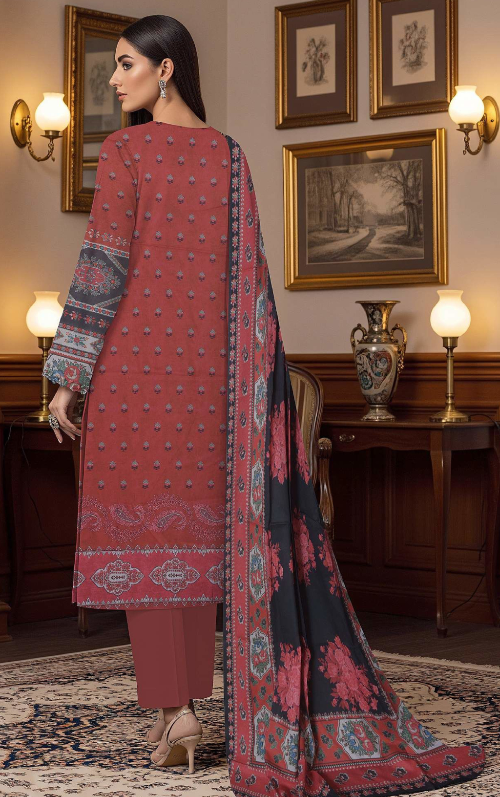 Khaddar by Naubahar - Printed Khaddar Suit Unstitched 3 Piece - KHD - 06