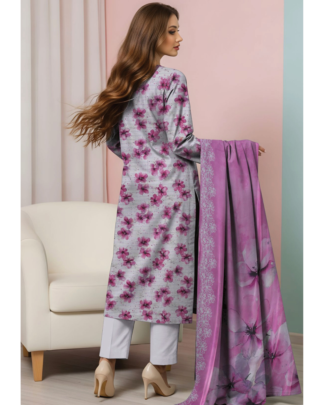 Lotus by Naubahar – Embroidered Lawn Unstitched 3 Piece Suit  - LTS - 09