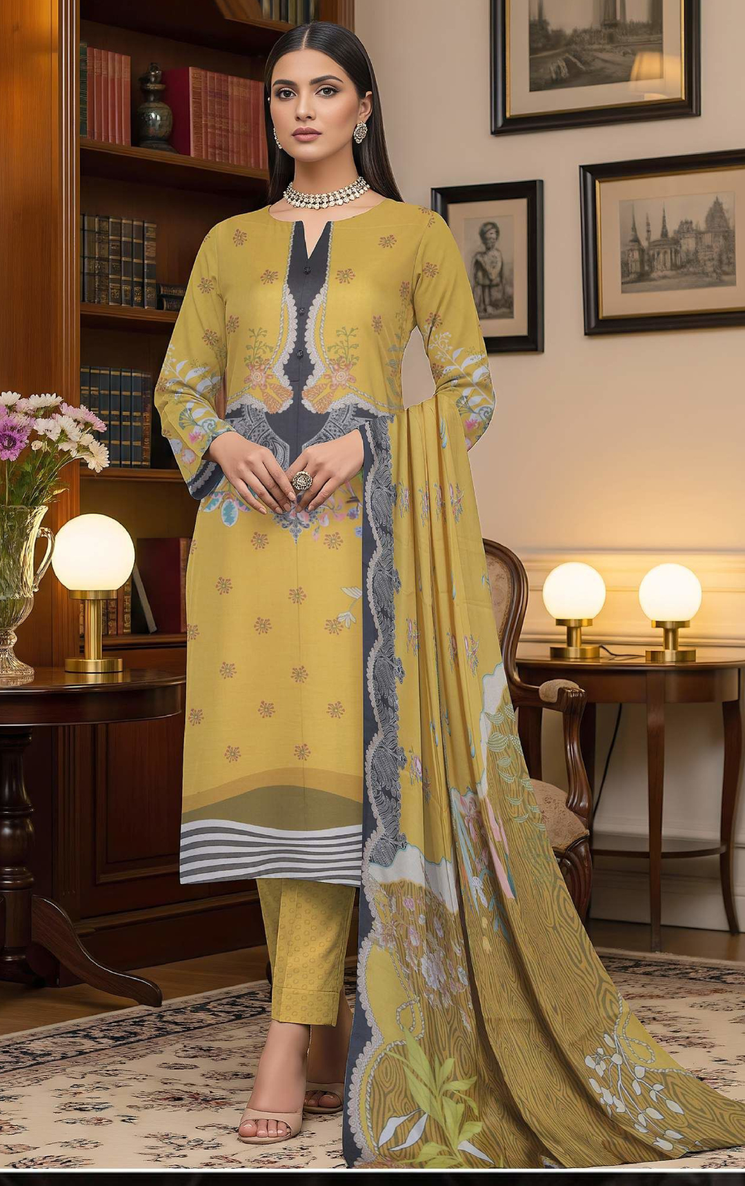 Khaddar by Naubahar - Printed Khaddar Suit Unstitched 3 Piece - KHD - 07
