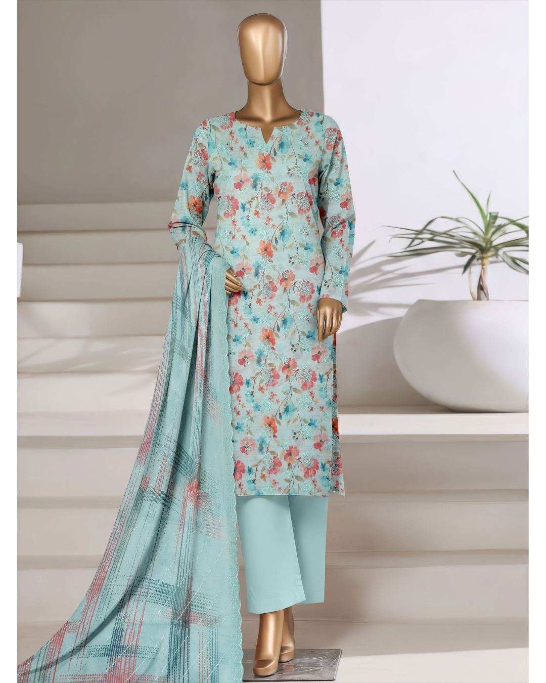 Tulib by Naubahar – Embroidered Lawn Unstitched 3 Piece Suit for Women - TLB - 04