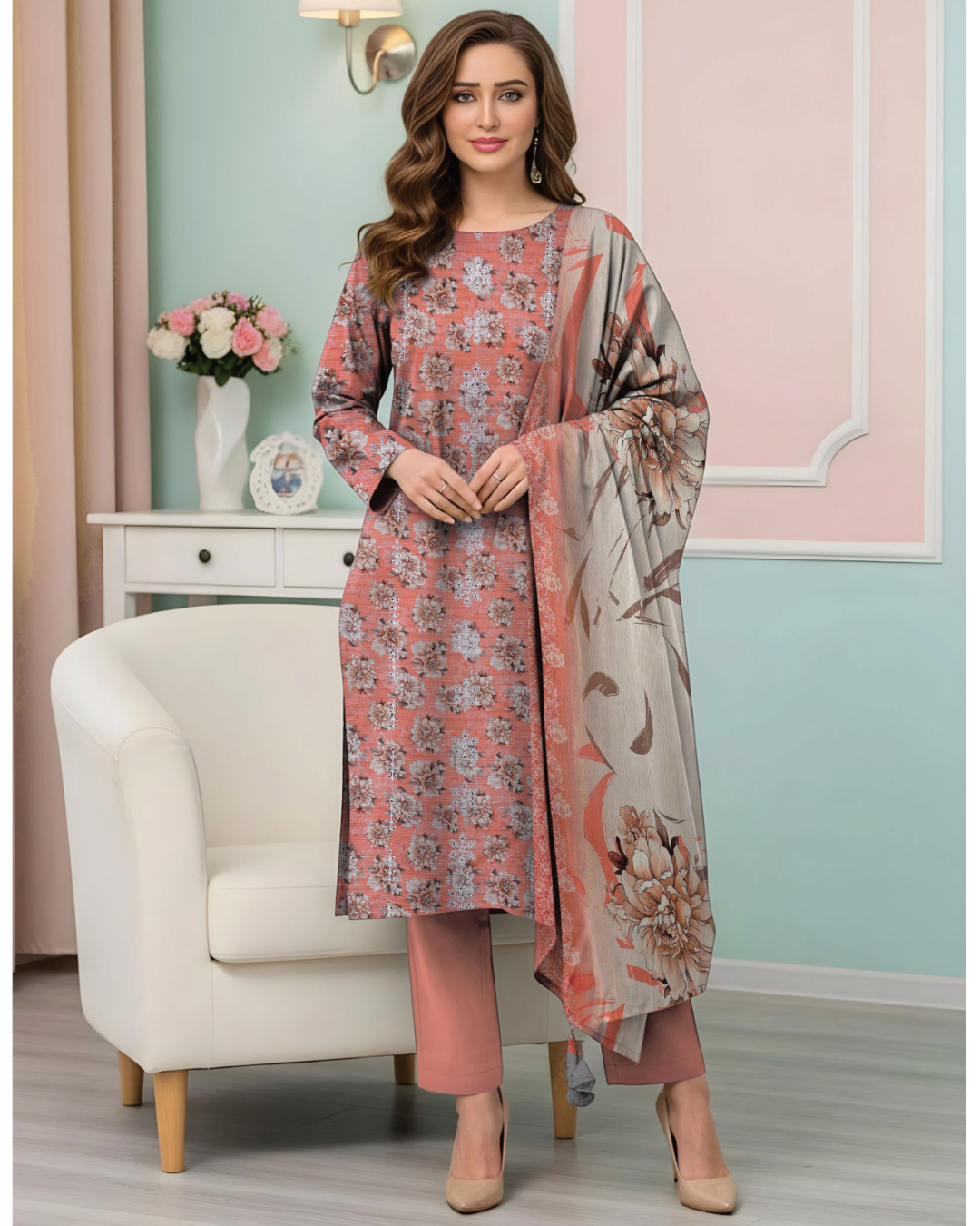 Lotus by Naubahar – Embroidered Lawn Unstitched 3 Piece Suit  - LTS - 08
