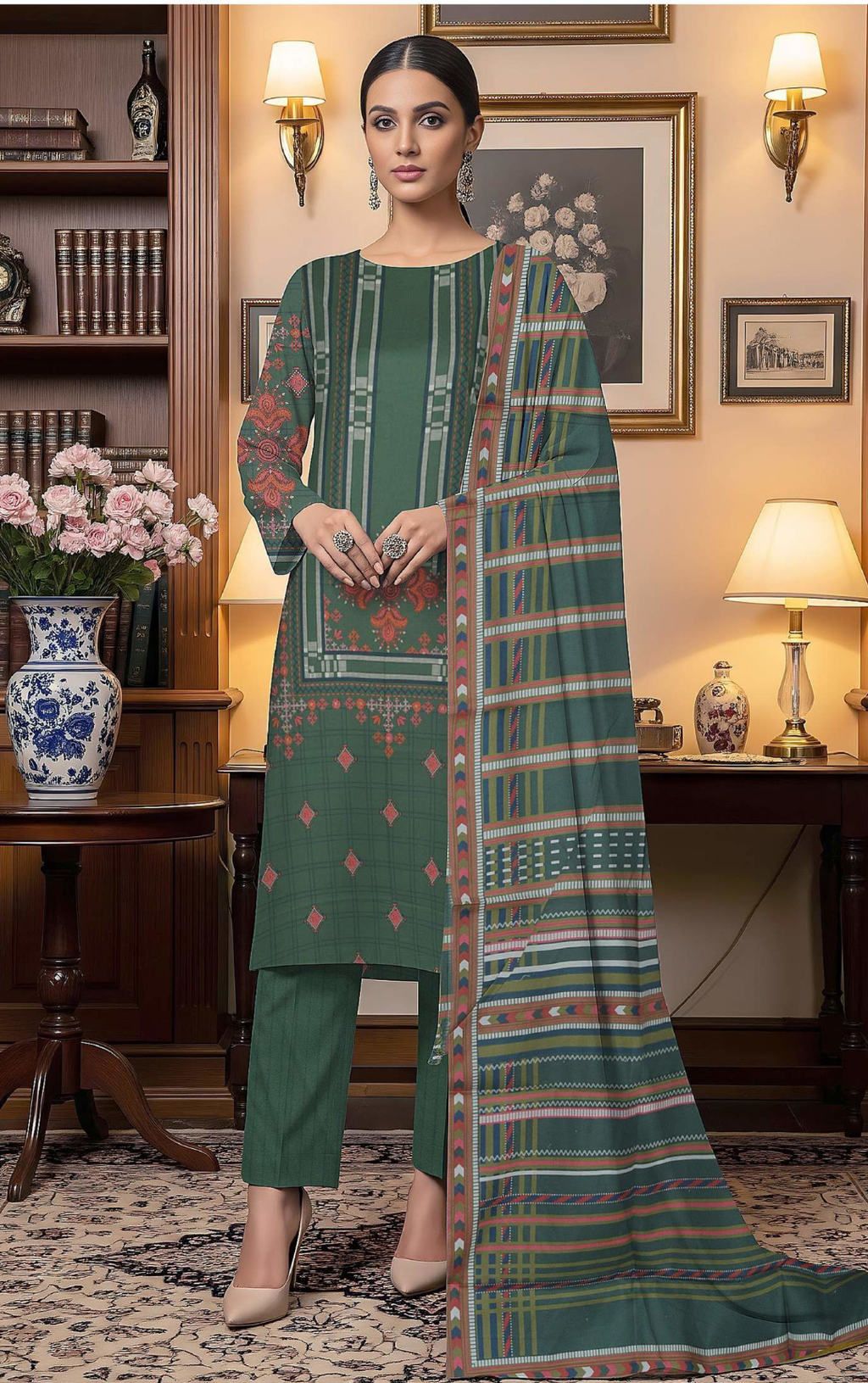 Khaddar by Naubahar - Printed Khaddar Suit Unstitched 3 Piece - KHD - 08