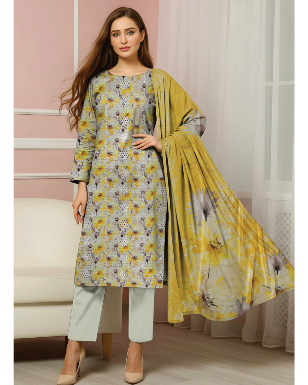 Lotus by Naubahar – Embroidered Lawn Unstitched 3 Piece Suit  - LTS - 07