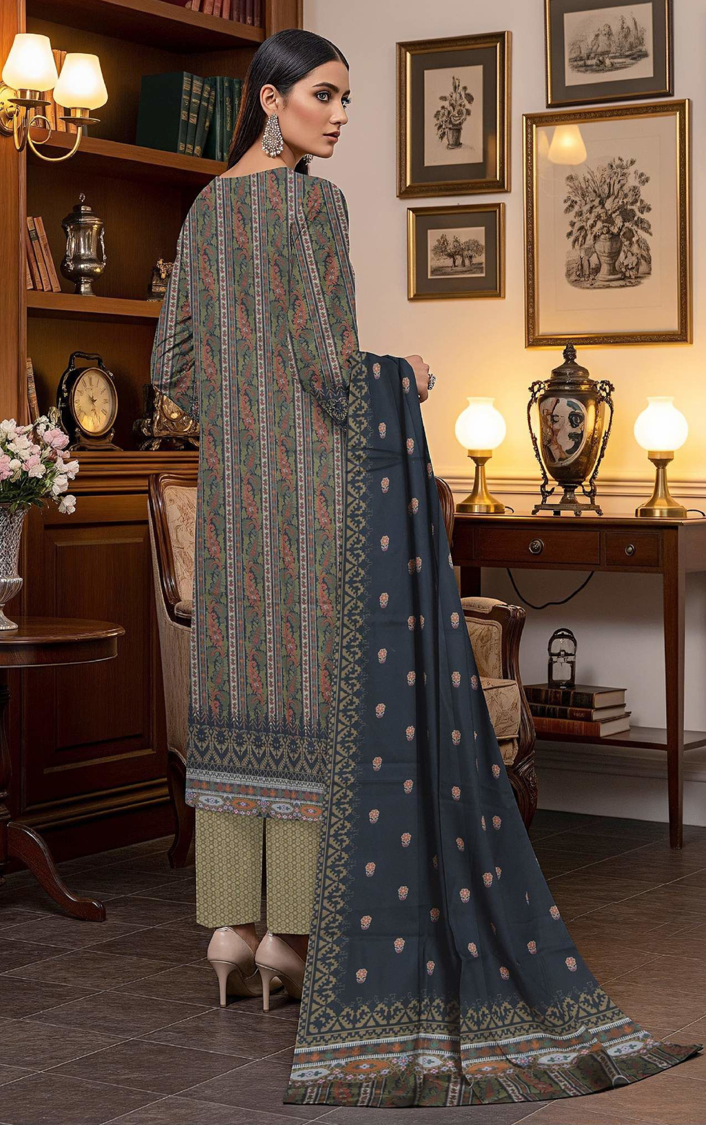 Khaddar by Naubahar - Printed Khaddar Suit Unstitched 3 Piece - KHD - 10