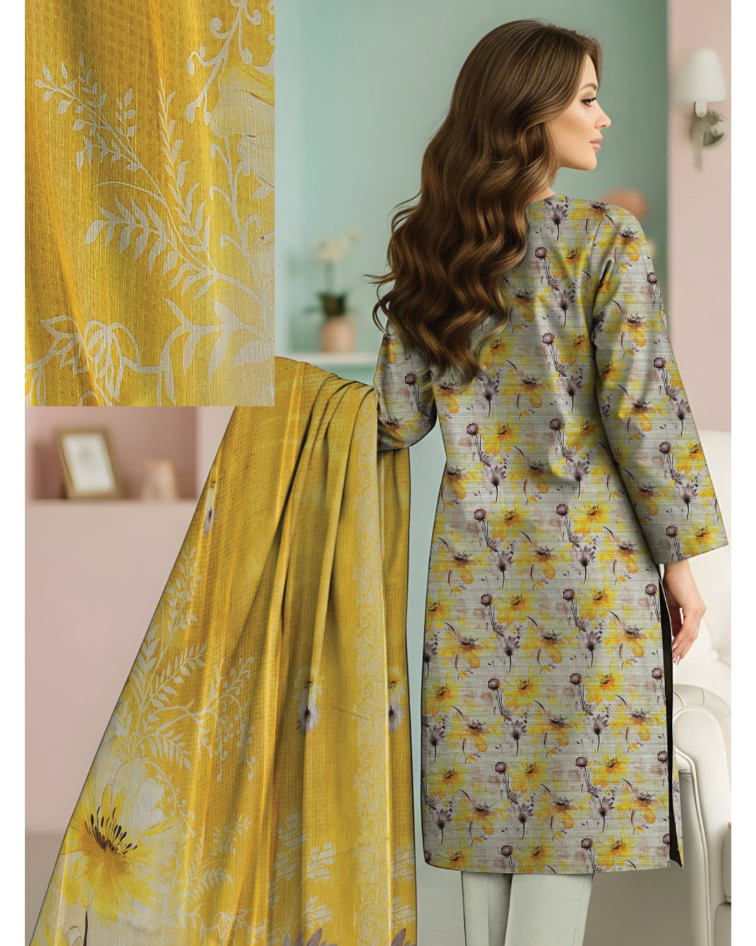 Lotus by Naubahar – Embroidered Lawn Unstitched 3 Piece Suit  - LTS - 07