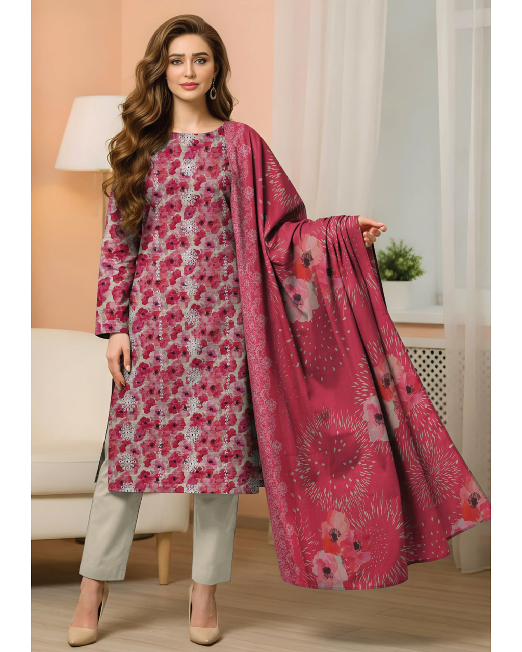 Lotus by Naubahar – Embroidered Lawn Unstitched 3 Piece Suit  - LTS - 01