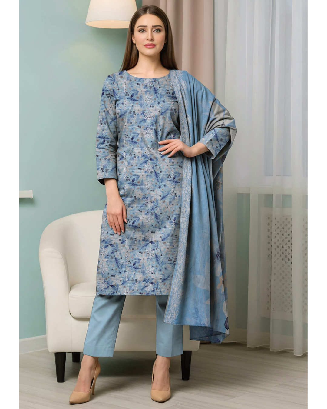 Lotus by Naubahar – Embroidered Lawn Unstitched 3 Piece Suit  - LTS - 02