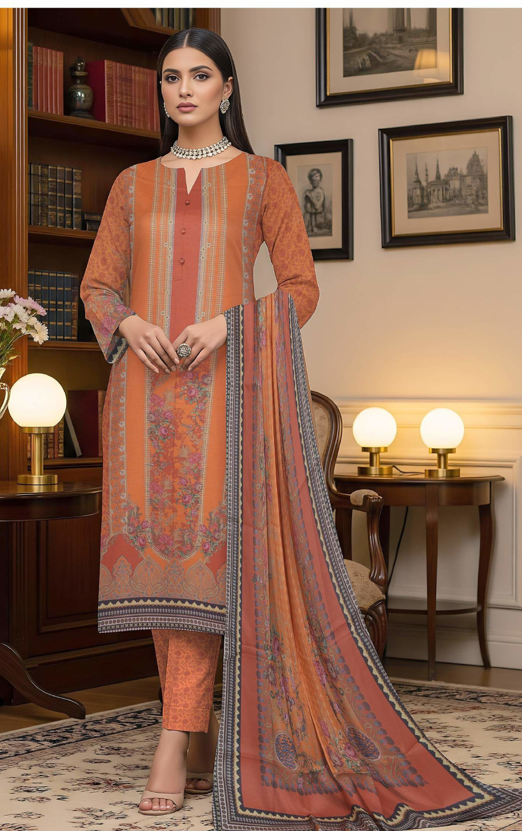 Khaddar by Naubahar - Printed Khaddar Suit Unstitched 3 Piece - KHD - 02