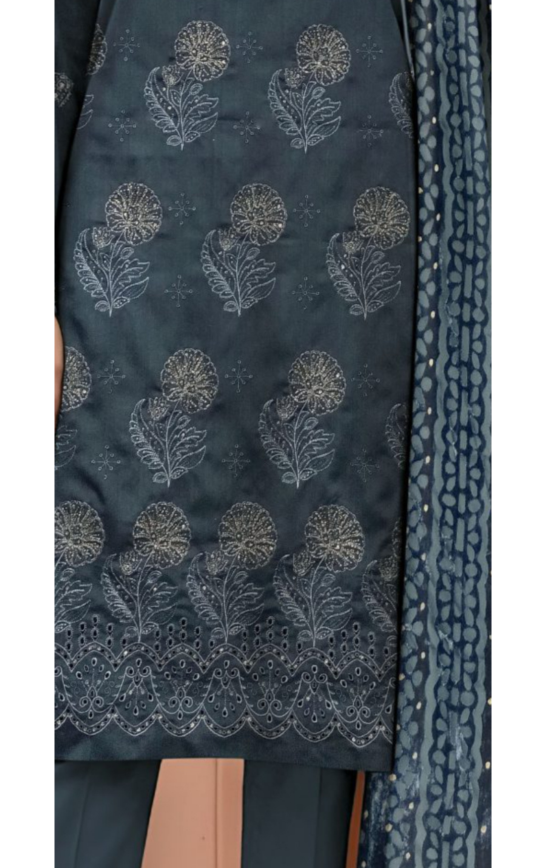 VELVET ROYAL by Naubahar - Embroidered Dhanak Suit with Palachi Shawl Unstitched 3 Piece - DNK - 05