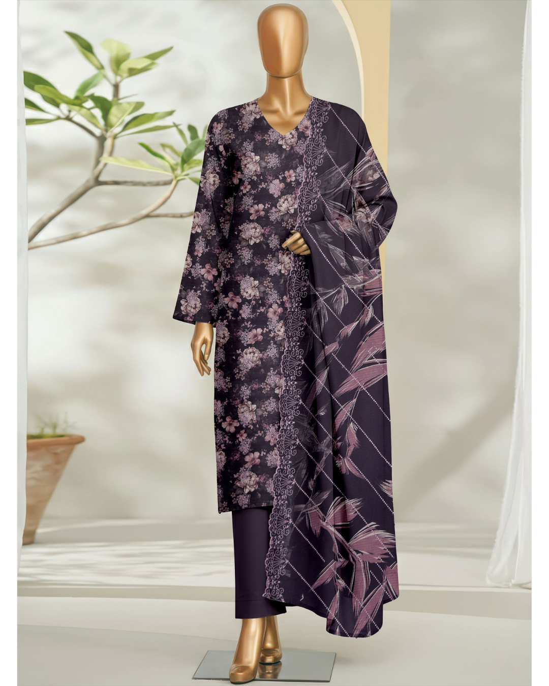 Tulib by Naubahar – Embroidered Lawn Unstitched 3 Piece Suit for Women - TLB - 01